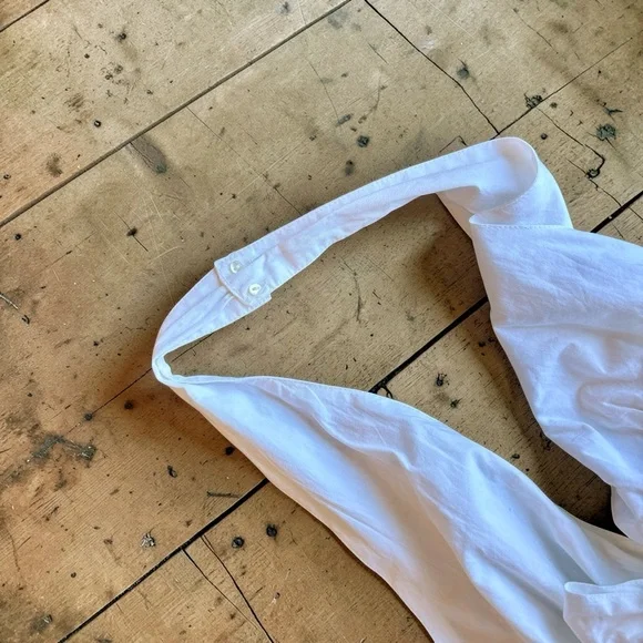 Venus White Halter Sun Dress Size 4 Cotton Tie Waist Summer Fit & Flare - Picture 6 of 11